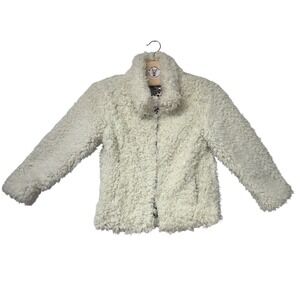 YAIRA Ivory Faux‎ Fur Shag Jacket Style FSAF408 Size S